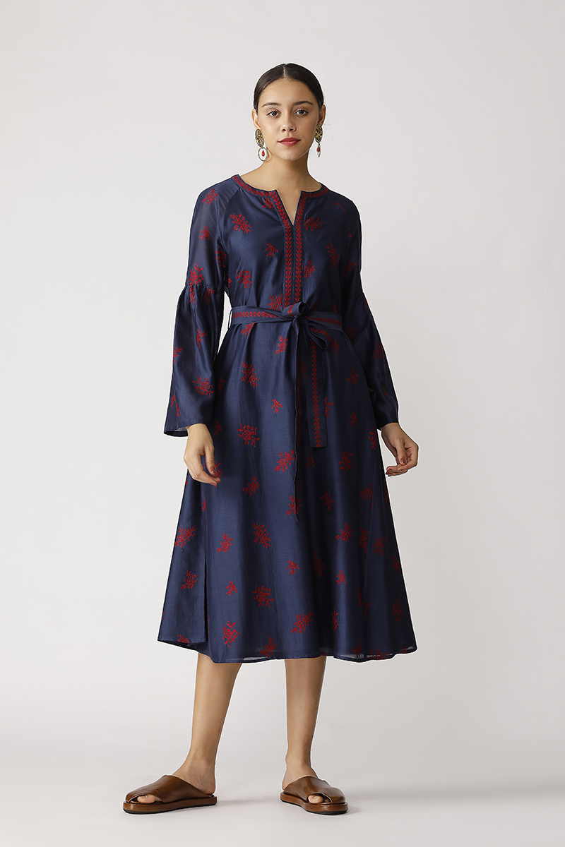 Jonah Belted Embroidered Dress